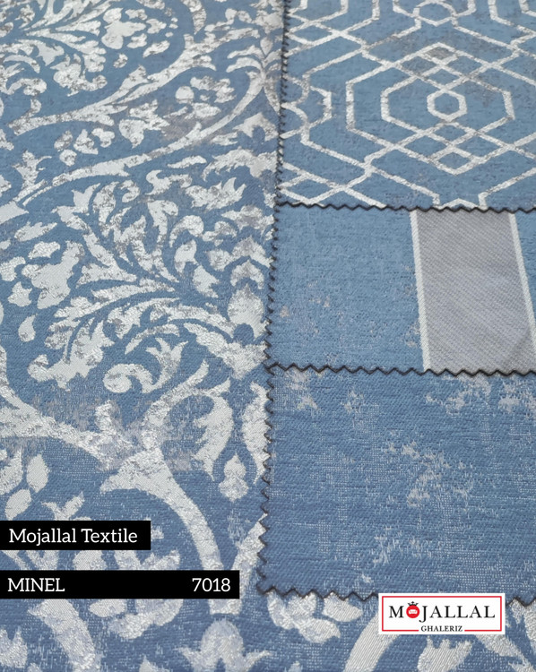 پارچه مبلی برند مجلل_پارچه مبلی آبی لاکچری_قیمت شانل_نخ شانل