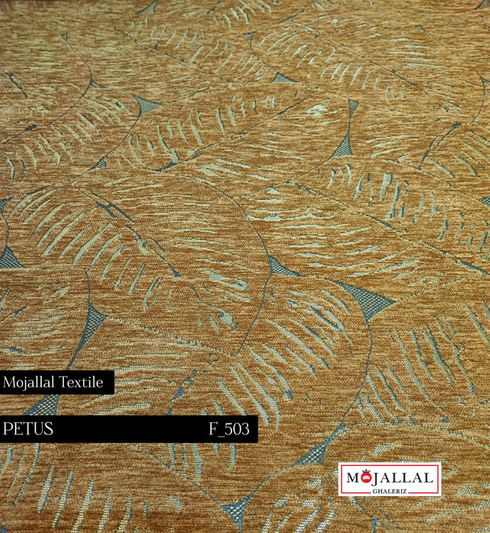 قیمت و خرید پارچه مبلی شانل طرح برگ رنگ خردلی_قیمت و خرید پارچه مبلی شانل مشابه ترک