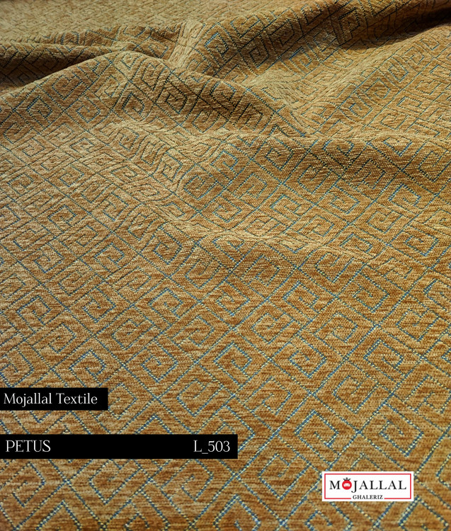 قیمت و خرید پارچه مبلی شانل طرح هندسی رنگ خردلی_قیمت و خرید پارچه مبلی مشابه ترک