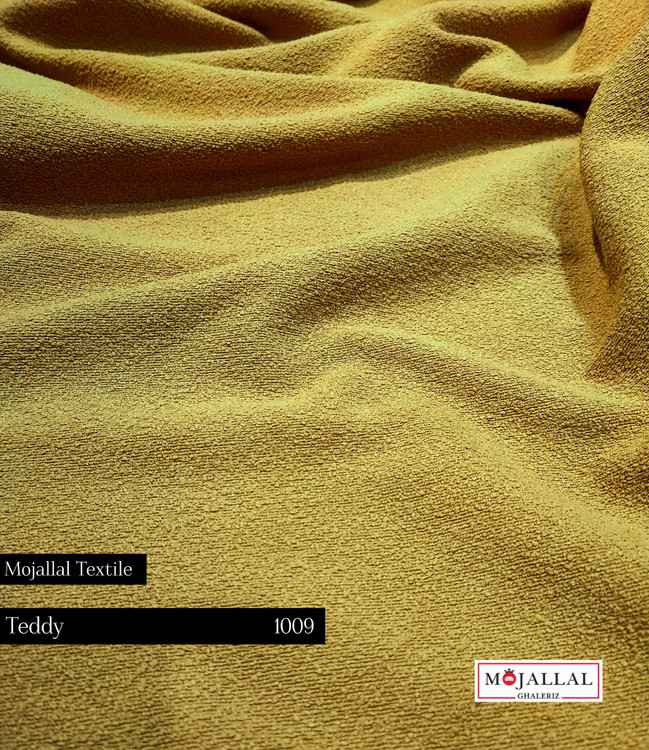 قیمت و خرید پارچه مبلی شانل ساده تدی رنگ خردلی_تولید و پخش پارچههای تدی از برند مجلل