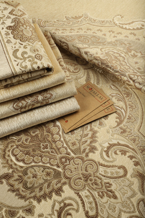 قیمت و خرید پارچه مبلی دوشانل گلد در چهار طرح و دو ساده رنگ کرم