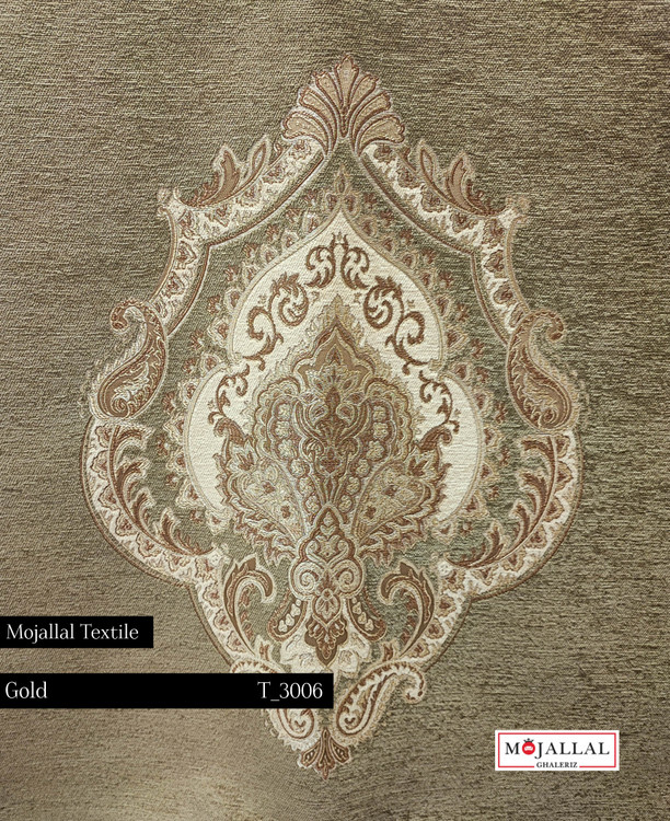 قیمت و خرید پارچه مبلی شانل گلد رنگ زیتونی تک گل _قیمت و خرید پارچه مبلی ترک