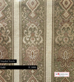 قیمت و خرید پارچه مبلی دو شانل گلد طرح راه ترکیب رنگ زیتونی و کرم_قیمت و خرید پارچه مبلی ترک