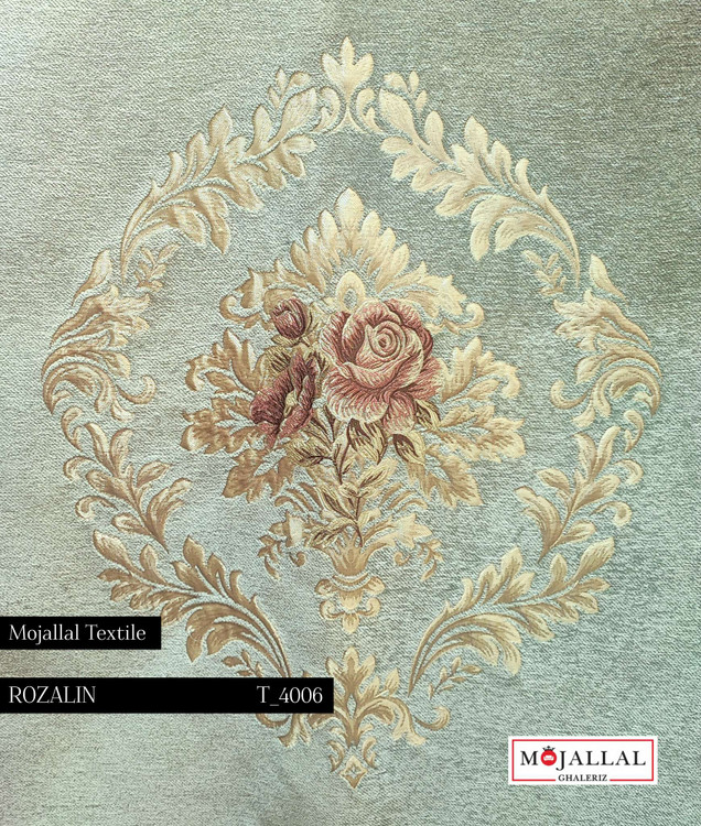 قیمت و خرید پارچه مبلی شانل ویسکوز تک گل رنک سبز آبی-قیمت و خرید پارچه مبلی ترک