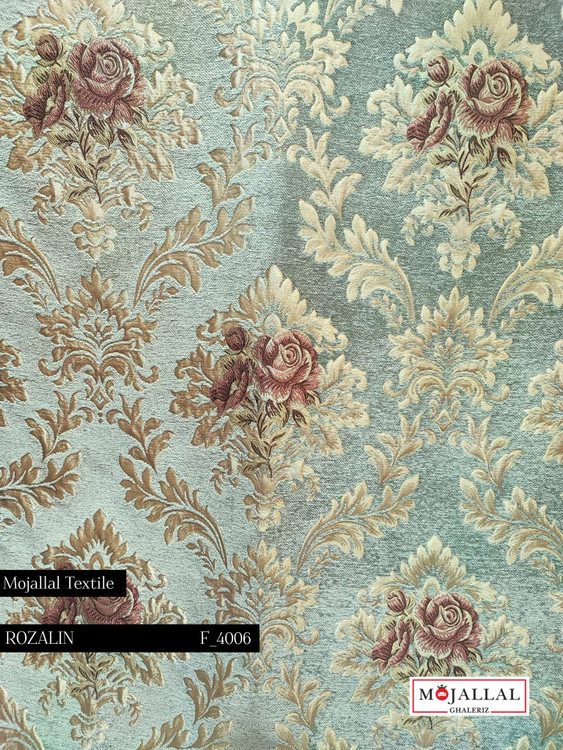 قیمت و خرید پارچه مبلی شانل ویسکوز رنگ سبزآبی_قیمت و خرید پارچه مبلی طرح سه گل ۴ گل ترک