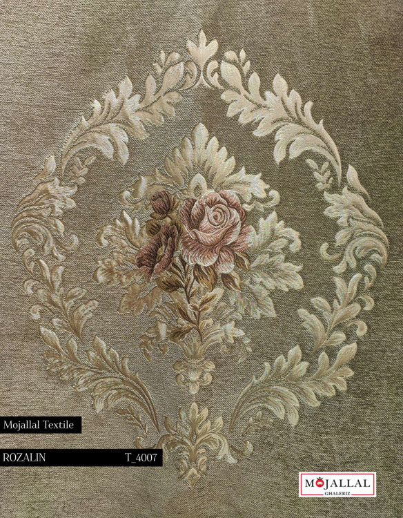 پارچه مبلی تک گل ابریشم مصنوعی_قیمت و خرید پارچه مبلی شانل ویسکوز تک و رنگ زیتونی