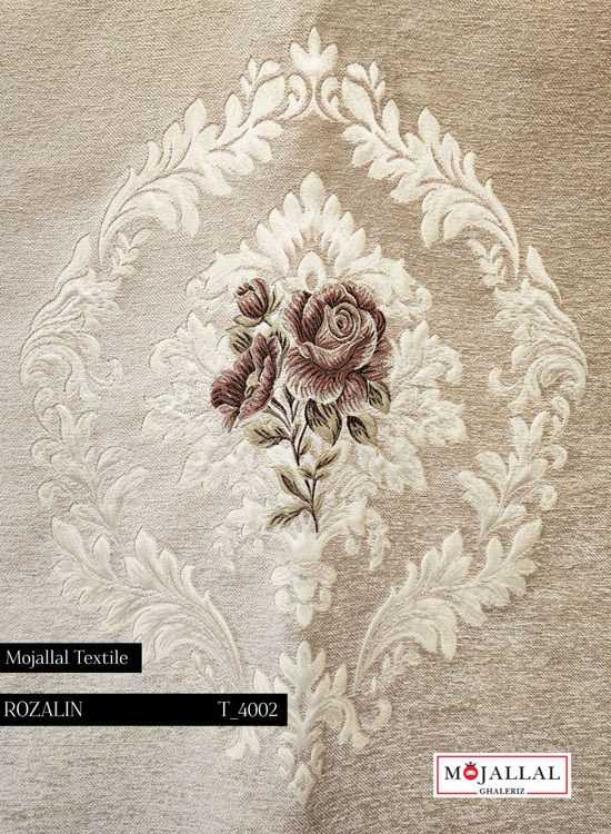 قیمت و خرید پارچه مبلی شانل ویسکوز تک گل رنگ کرم_قیمت و خرید پارچ مبلی شانل تک گل