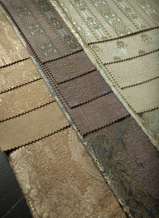 پارچه مبلی شانل کاترین بافته شده در چهار طرح و یک ساده رنگ نسکافه ایی دودی